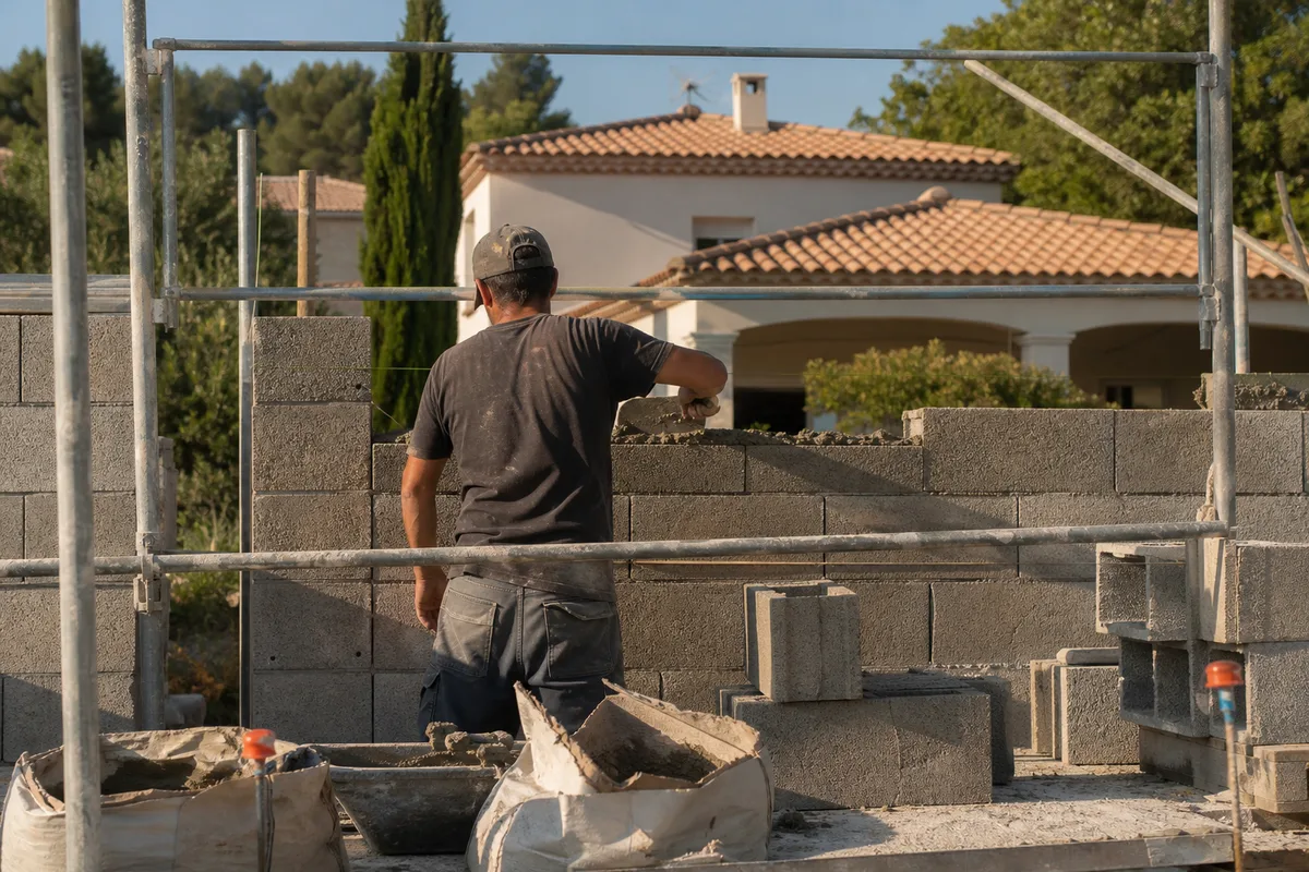 Maçon dans l'Hérault : gros œuvre, extension et terrasse